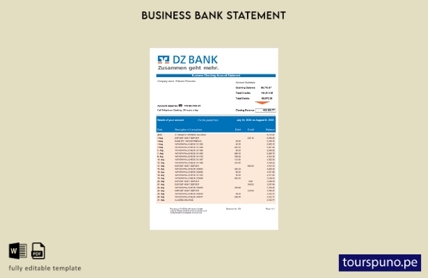 listo para imprimir Plantilla de declaración de organización de DZ Bank Plantill